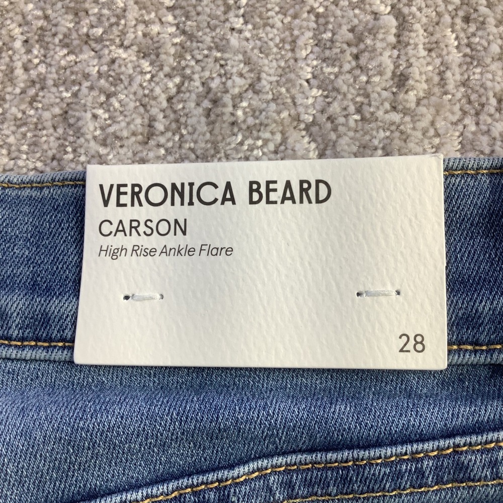 Veronica Beard Carson High Rise Ankle Flare Jeans French Kiss Blue Size 28 NWT - Picture 6 of 16